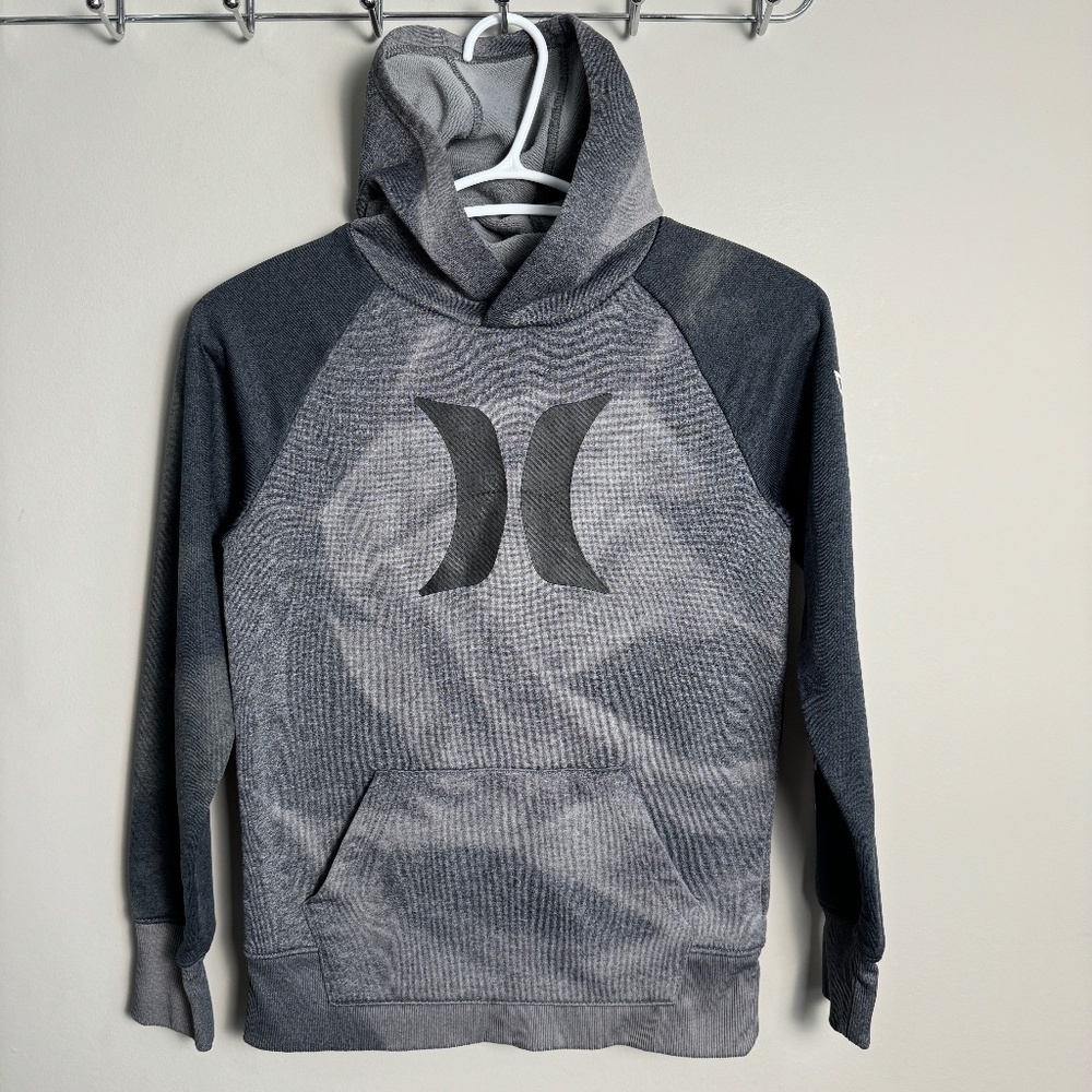Hurley Boy's Gray Activewear Pullover Hoodie Long Sleeve Size Small Performance